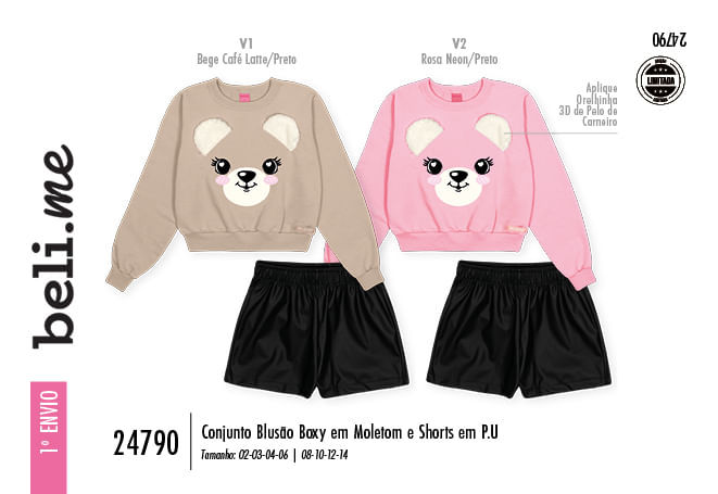 Conjunto Infantil Menina em P.U. Maxi Bear Beli.me Conjunto Infantil Menina em P.U. Maxi Bear Beli.me