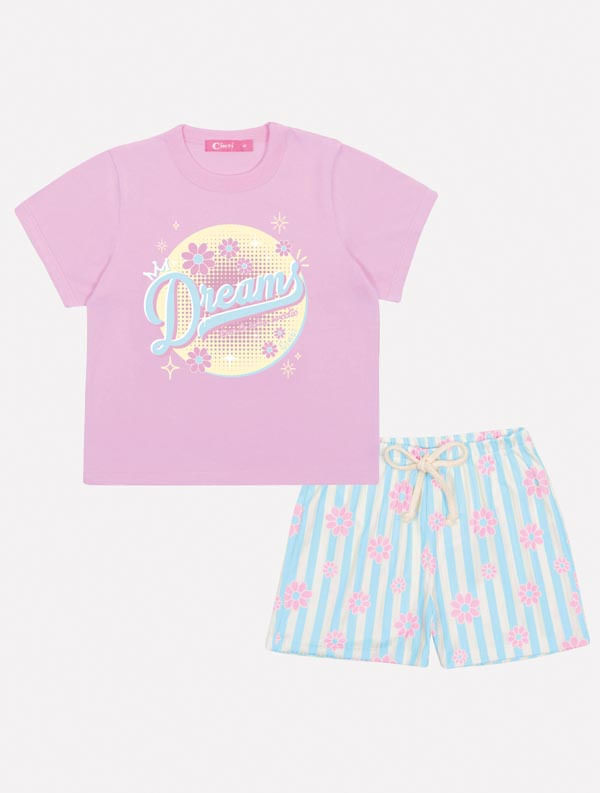 PIJAMA BLUSA E SHORTS LILAS CINTI/AZ AURA