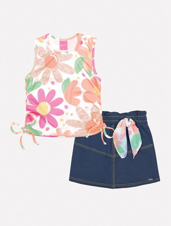 CONJ BLUSA E SHORTS/SAIA NATURAL/AZ JEANS ESC