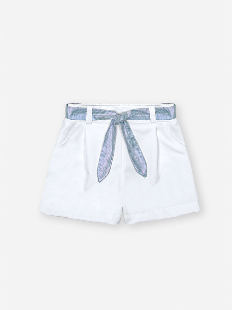 Conjunto Infantil com Regata Balonê Holográfica e Shorts em Cetim Glow AZ PROVENCE/BRANCO
