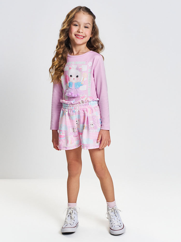 Conjunto Menina com Cheirinho Patchwork Mundo Cinti