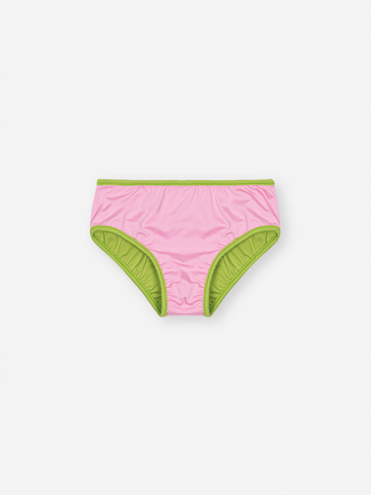 Biquíni Infantil em Malha UV Neon – Moda Praia Menina Verão com Proteção UV e Cores Vibrantes ROSA IOGURTE
