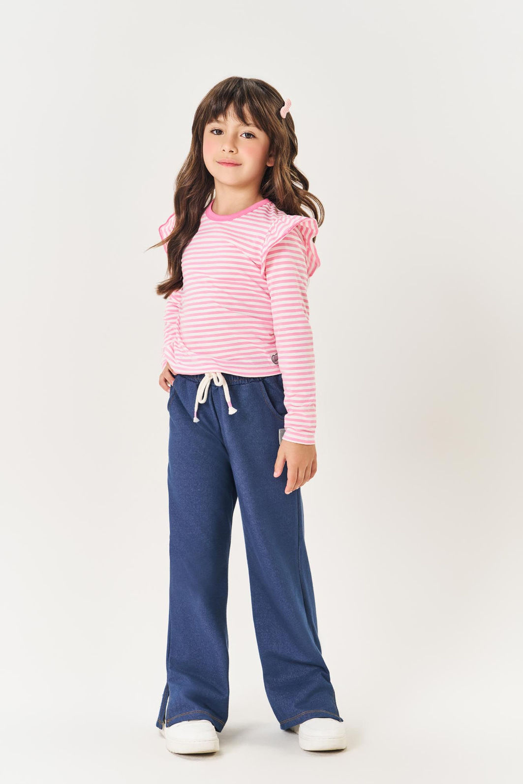 Blusa Infantil Menina Listrada Rosa Mundo Cinti