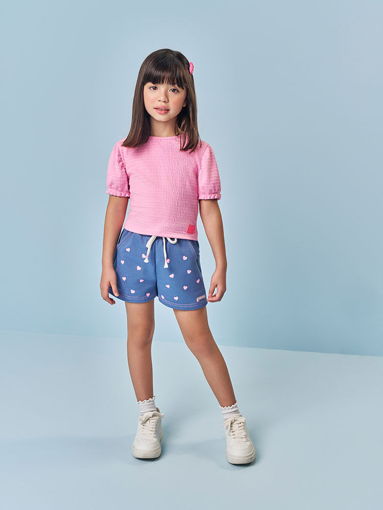 Short Infantil Menina Corações com Cheirinho Mundo Cinti Short Infantil Menina Corações com Cheirinho Mundo Cinti