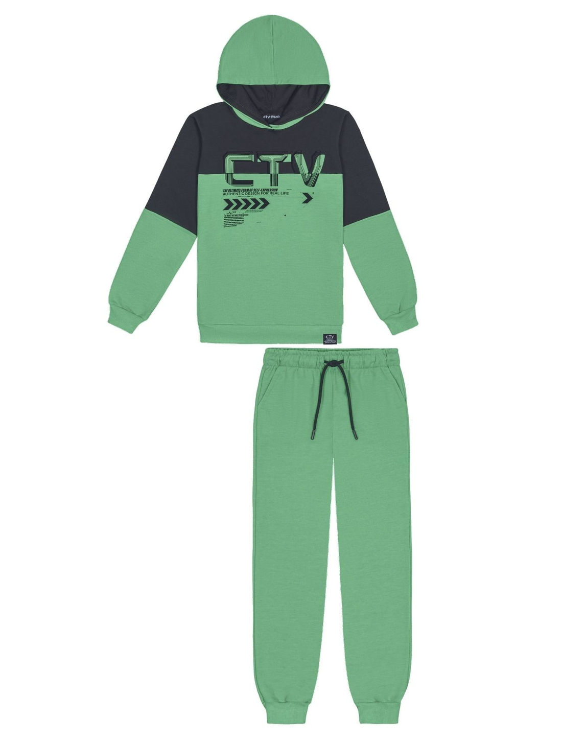 Conjunto Blusão Com Recorte E Calça Verde CTV