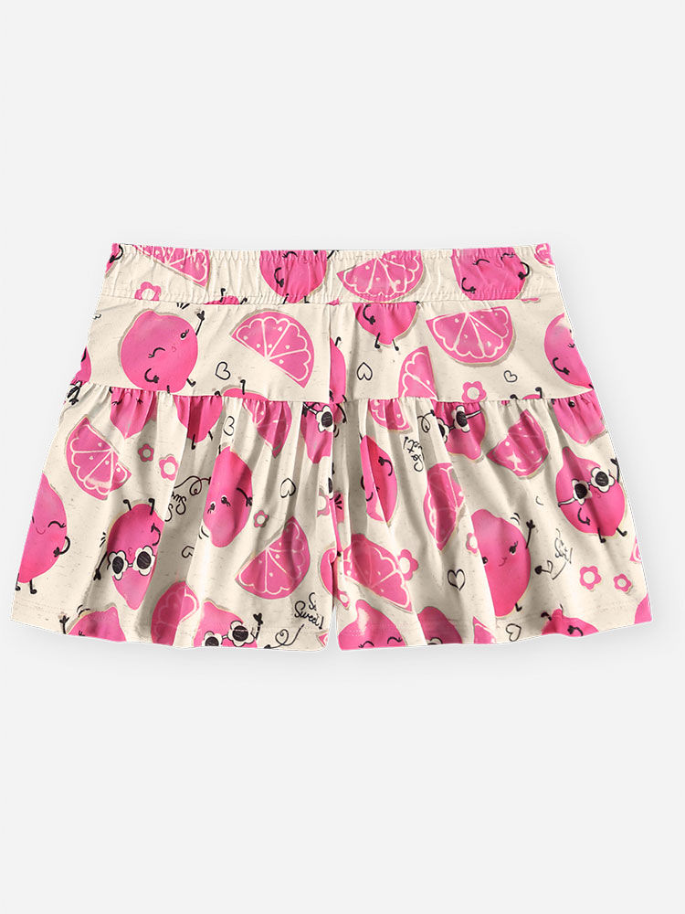 Conjunto Infantil Menina Blusa Boxy e Short Limões