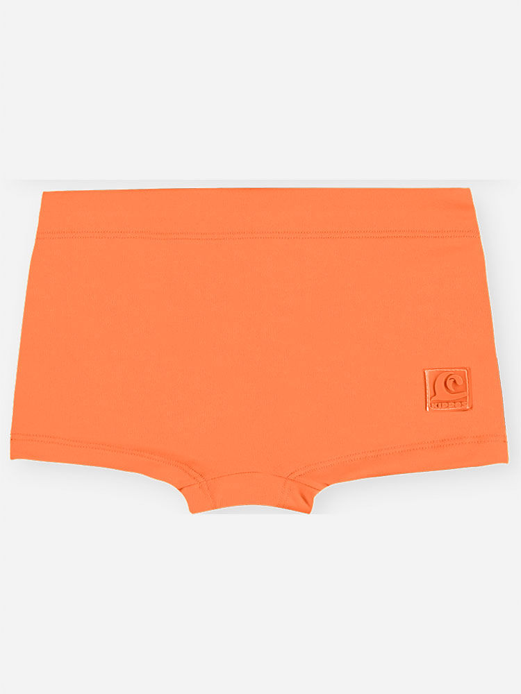 Conjunto Menino em Malha UV Camiseta e Sunga Capivara Laranja Neon