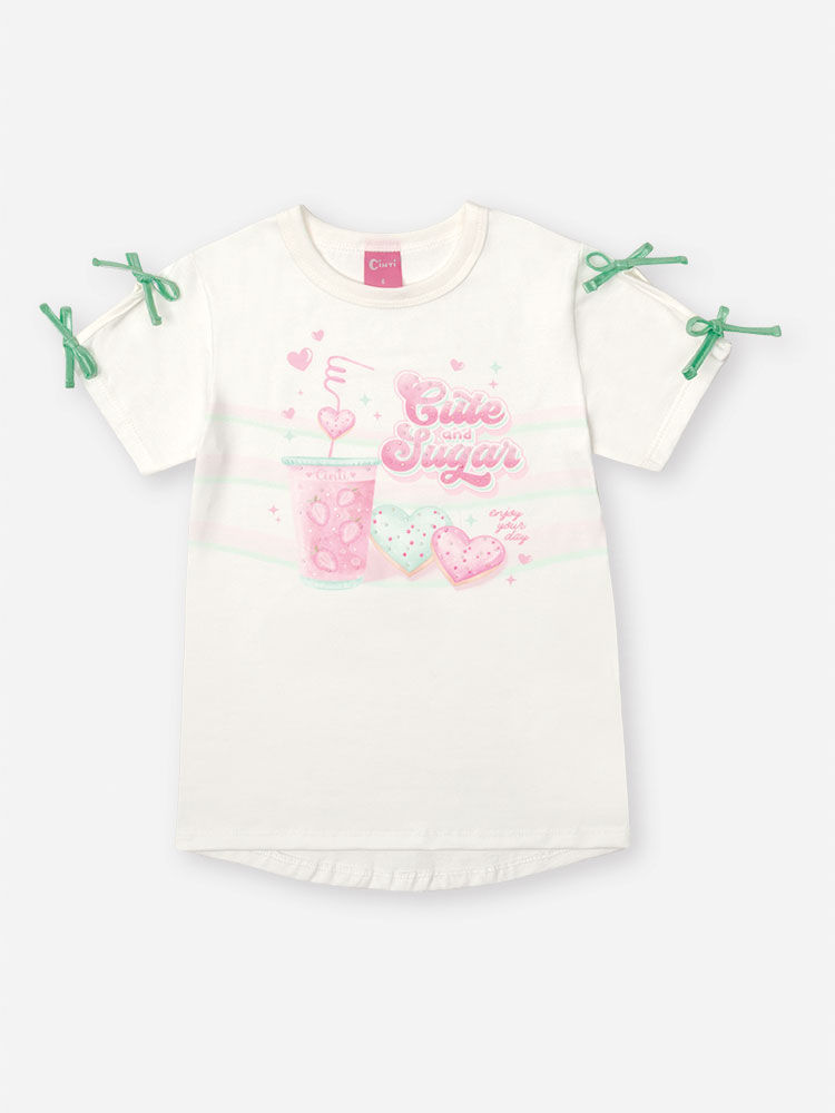 Conjunto Infantil Blusa Laços e Ciclista Metalizada Verde