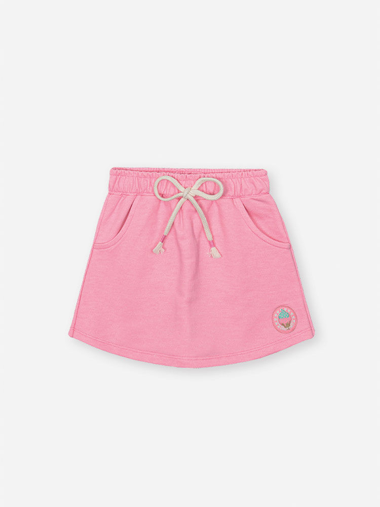 Conjunto Infantil Neon Love com Blusa Boxy e Shorts Saia em Moletom P.A – Look Menina Verão com Rele NATURAL/RS BARBIE