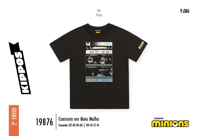 Camiseta Minions Infantil Menino Error Kippos