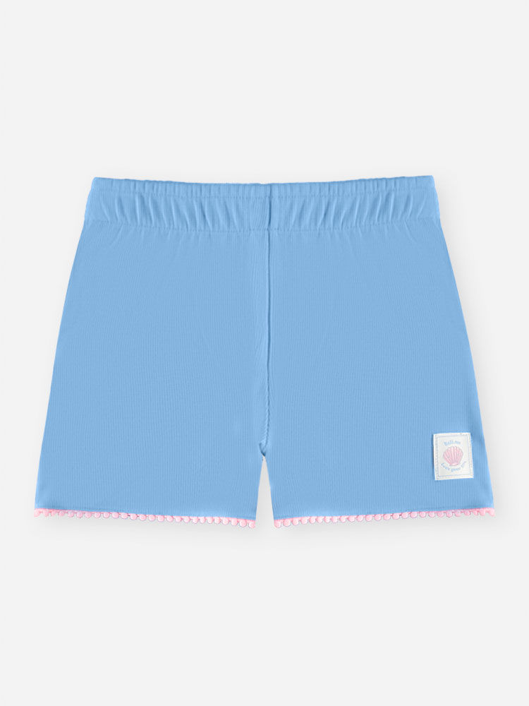 Conjunto Infantil Menina Cropped Recorte Ombros e Short Waffle
