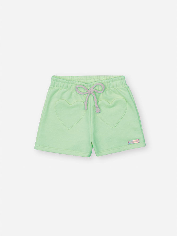 Shorts Básico Bebê Menina Coração Frontal Cidra