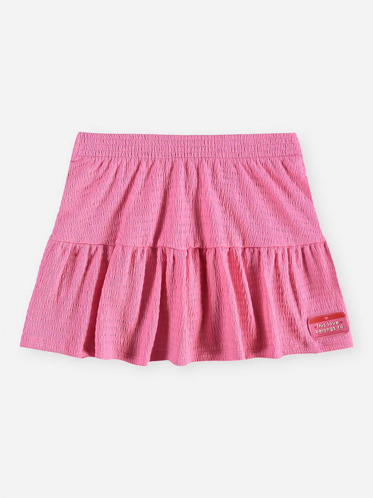Conjunto Infantil Menina Blusa Boxy Óculos e Saia-Short com Bandana