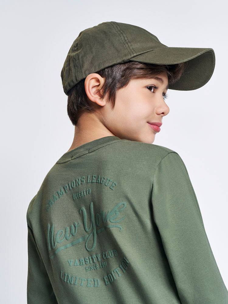 Camiseta Infantil Menino New York Divertto BEGE CAFE LATTE
