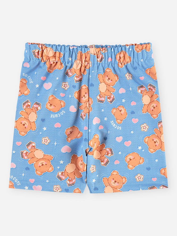 Conjunto Bebê Ursinha com Blusa Alongada e Short Ciclista