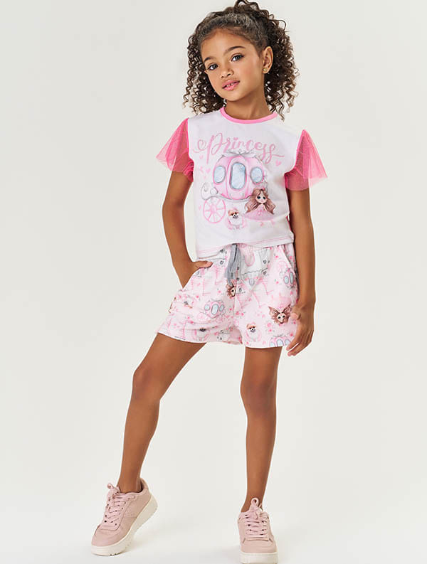 CONJ BLUSA E SHORTS NATURAL/LILAS CINTI