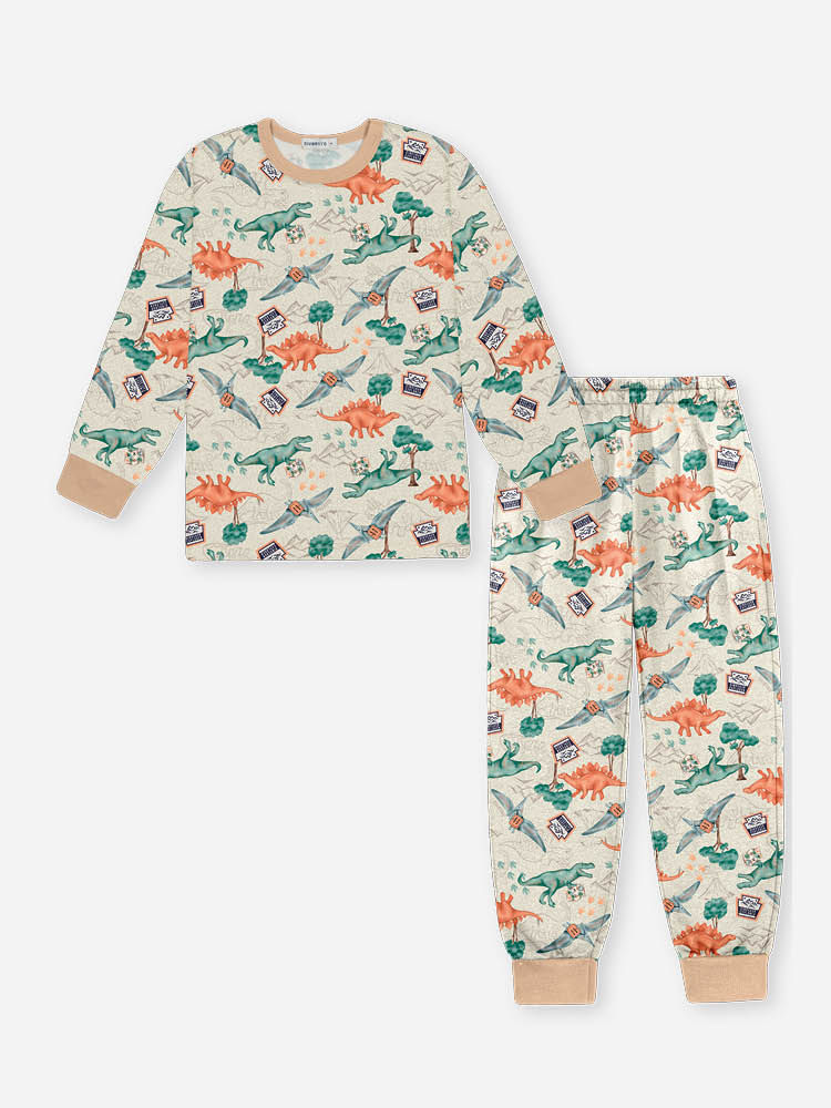 Pijama de Inverno Infantil Menino Dino World Divertto CINZA CROMIO