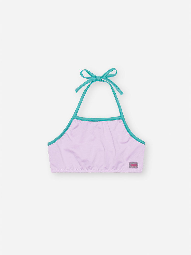 Biquíni Infantil em Malha UV Neon – Moda Praia Menina Verão com Proteção UV e Cores Vibrantes LILAS BRUMA