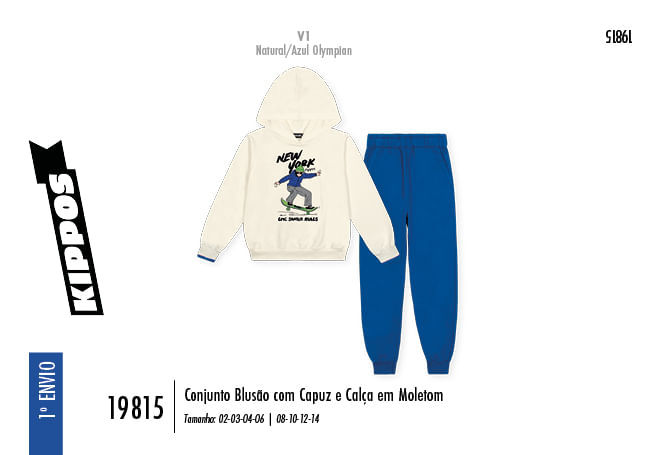 Conjunto Moletom Infantil Menino New York Skater Kippos