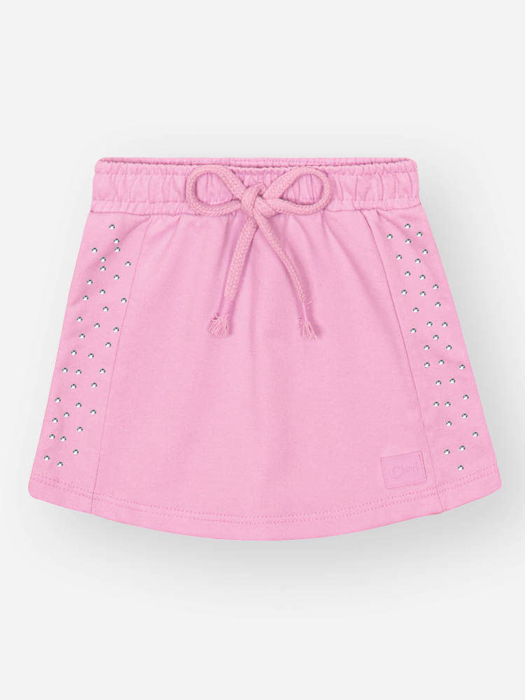 Conjunto Bebê Menina Blusa Boxy e Short-Saia Arco-íris com Strass – Look Delicado Cinti Baby NATURAL/RS IOGURTE