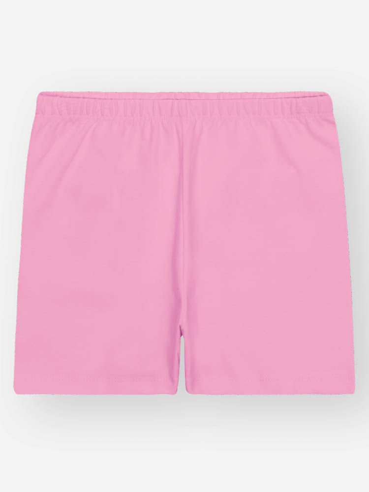 Shorts Infantil Básico em Cotton com Algodão – Short Menina Verão com Elastano ROSA IOGURTE