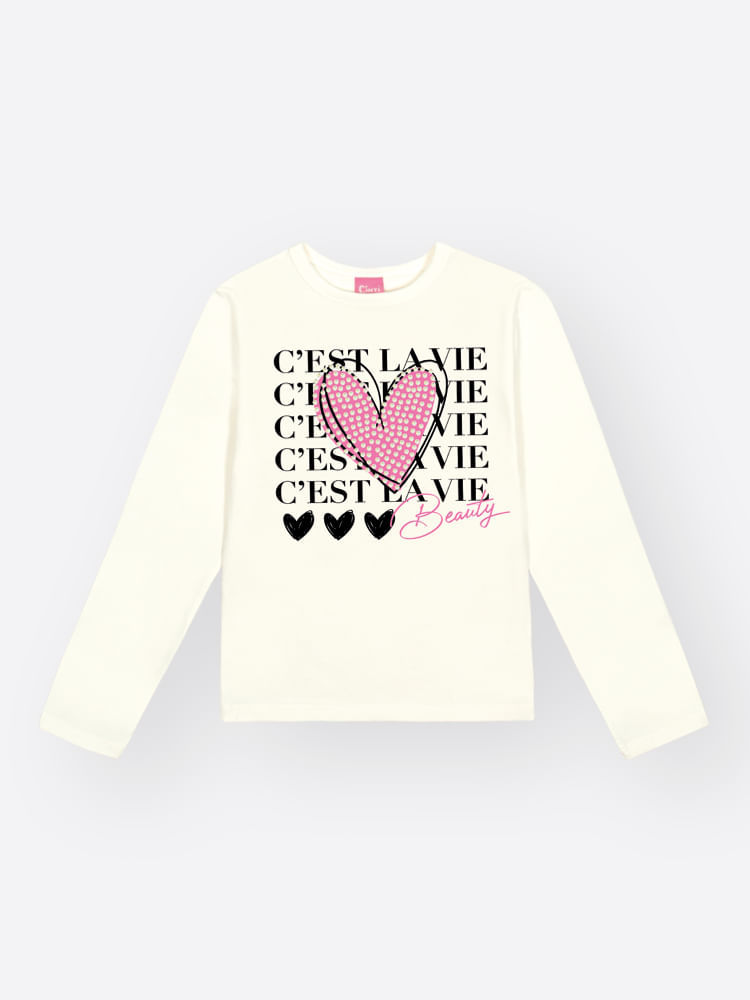 Conjunto Menina C'EST LA VIE Corações Mundo Cinti