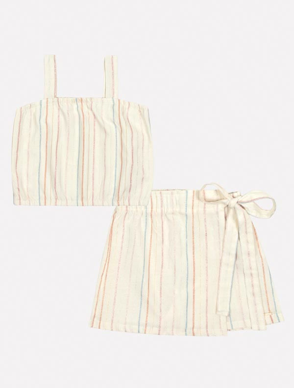 CONJ BLUSA E SHORTS/SAIA NATURAL/NATURAL