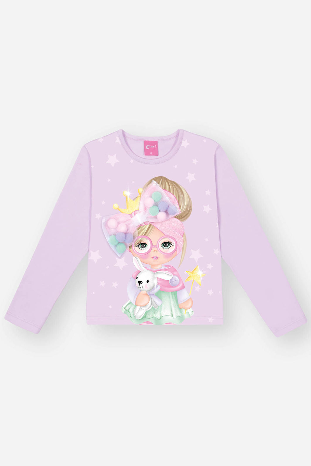Conjunto Infantil Menina Blusa E Saia-Short Tule Lilás Mundo Cinti