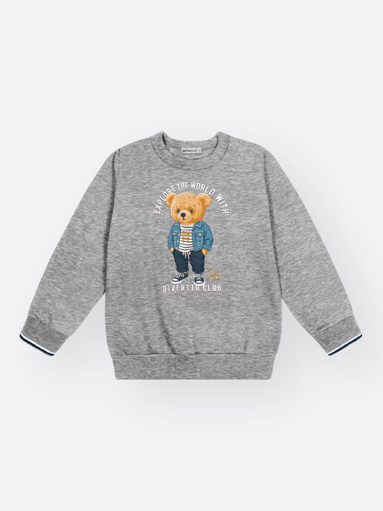 Conjunto Infantil Moletom com Estampa Ursinho – Look de Inverno Quentinho e Confortável