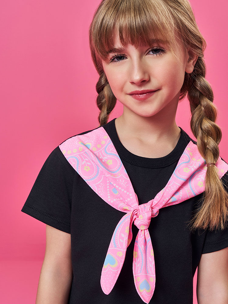 Vestido Infantil em Meia Malha com Unicórnio – Vestido Menina Verão com Glitter PRETO
