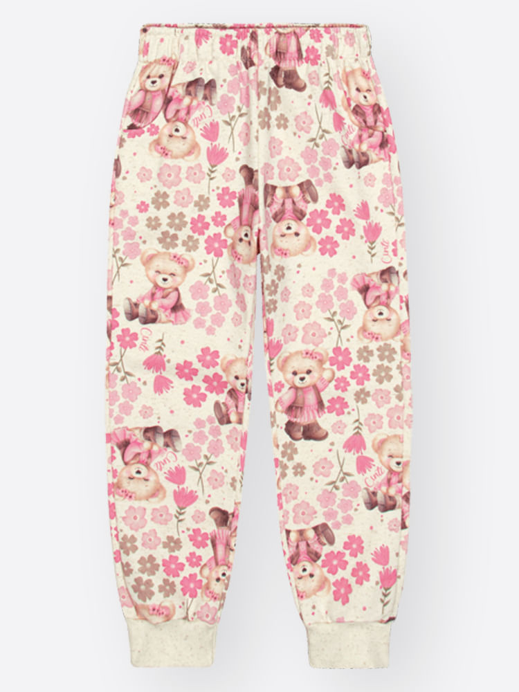 Conjunto Menina Ursinha Floral Mundo Cinti