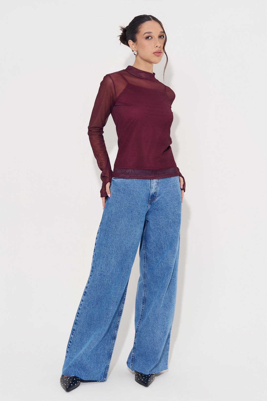 Blusa em Tule Flávia Bordô Blusa em Tule Flávia Bordô