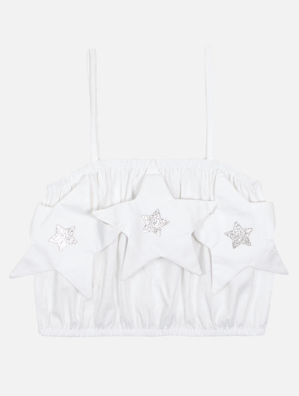 CONJ BLUSA E SAIA/SHORTS BRANCO/RS CONFETE