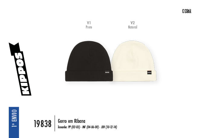 Gorro em Ribana Infantil Menino Kippos