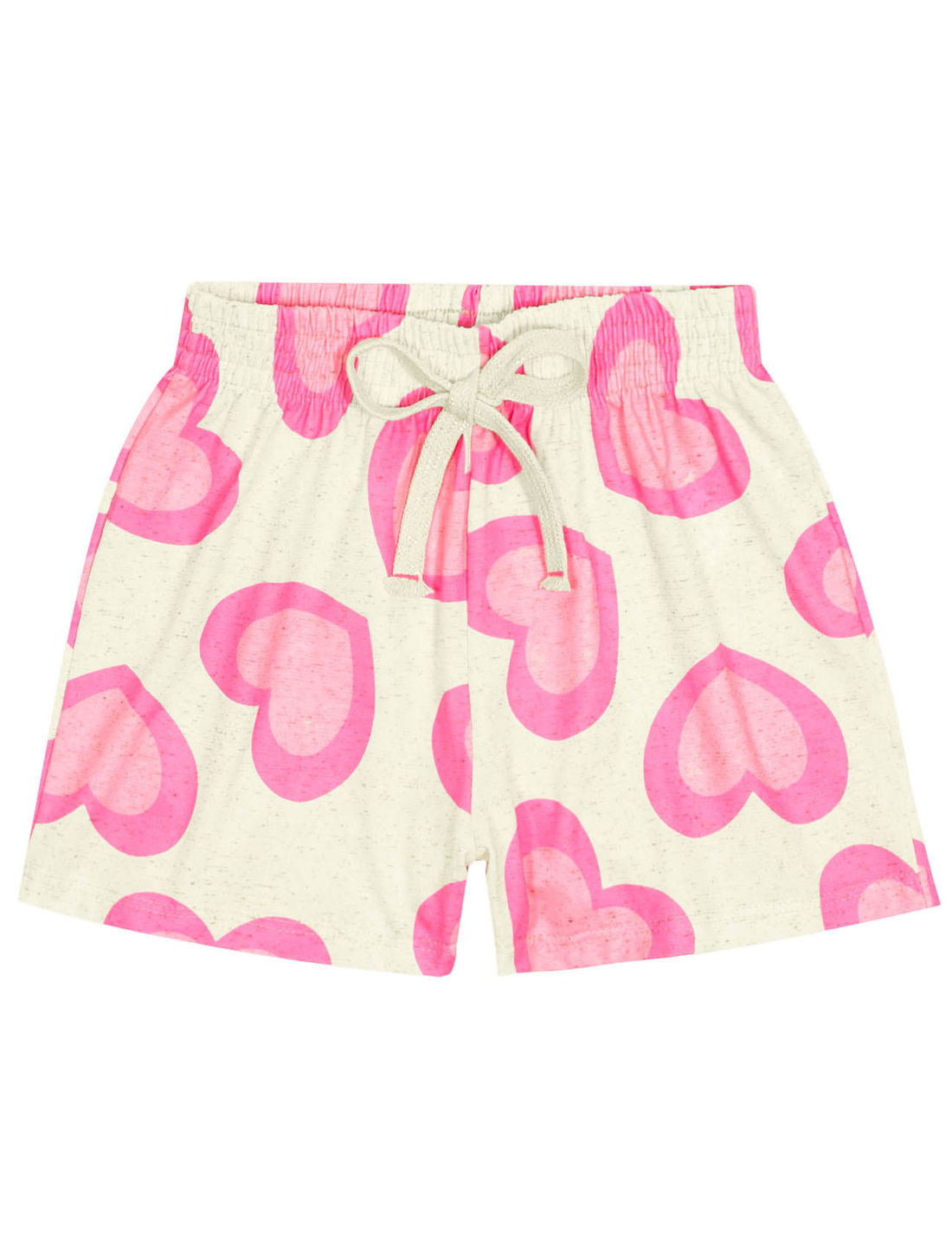 CONJ BLUSA E SHORTS OFF WHITE/ROSA NEON