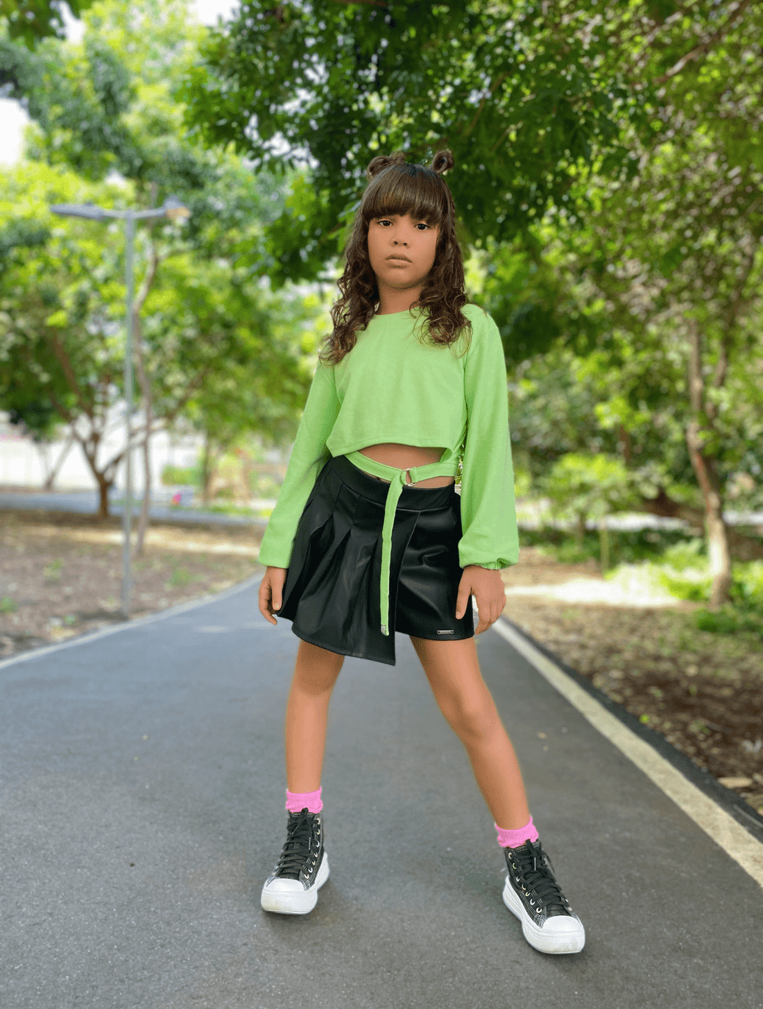 CONJ BLUSA ML E SHORTS/SAIA VD PARADISE/PRETO