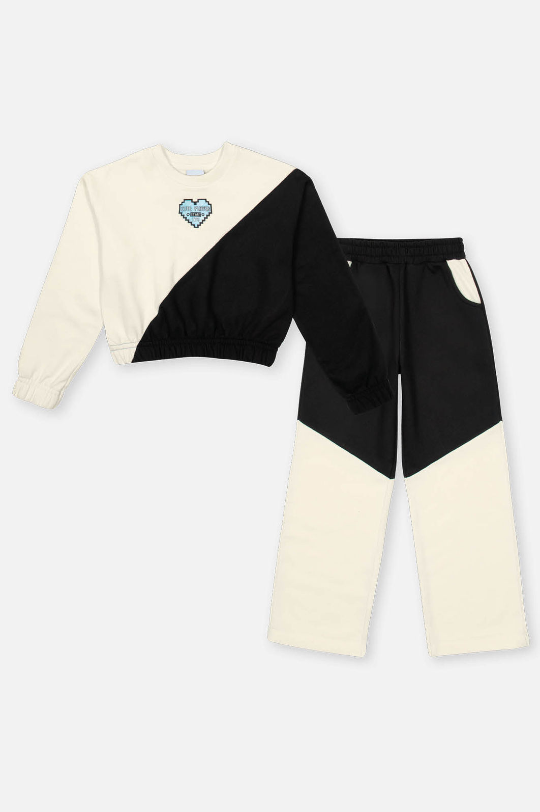 Conjunto Infantil Menina Patch Coração Natural CTV