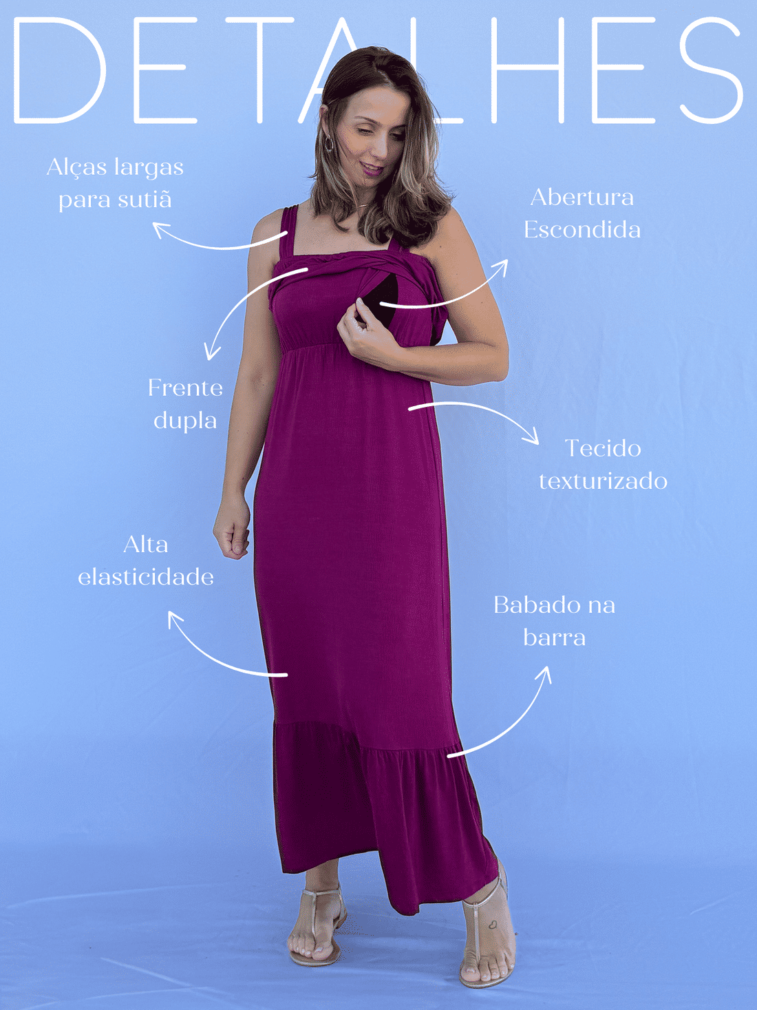 Vestido de Amamentação Lorena - Fúcsia