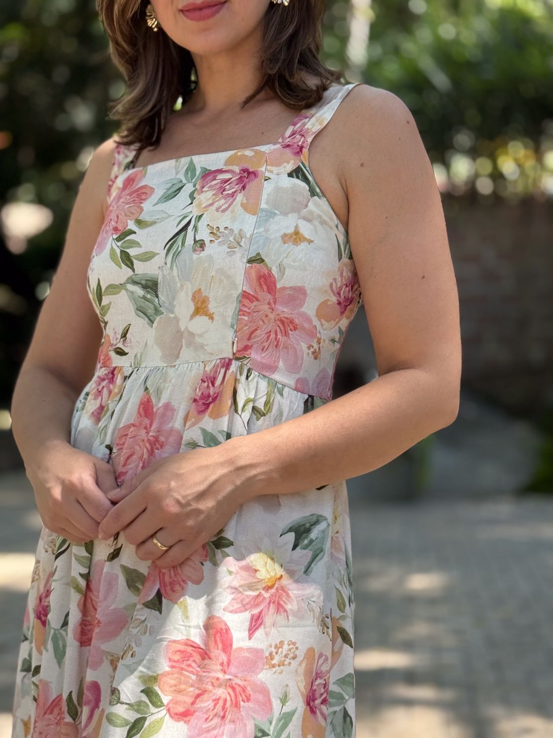 Vestido de amamentação - Jardim Vestido de amamentação - Jardim