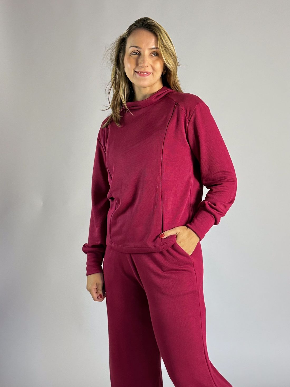 Conjunto amamentação Isadora - Bordô Conjunto amamentação Isadora - Bordô
