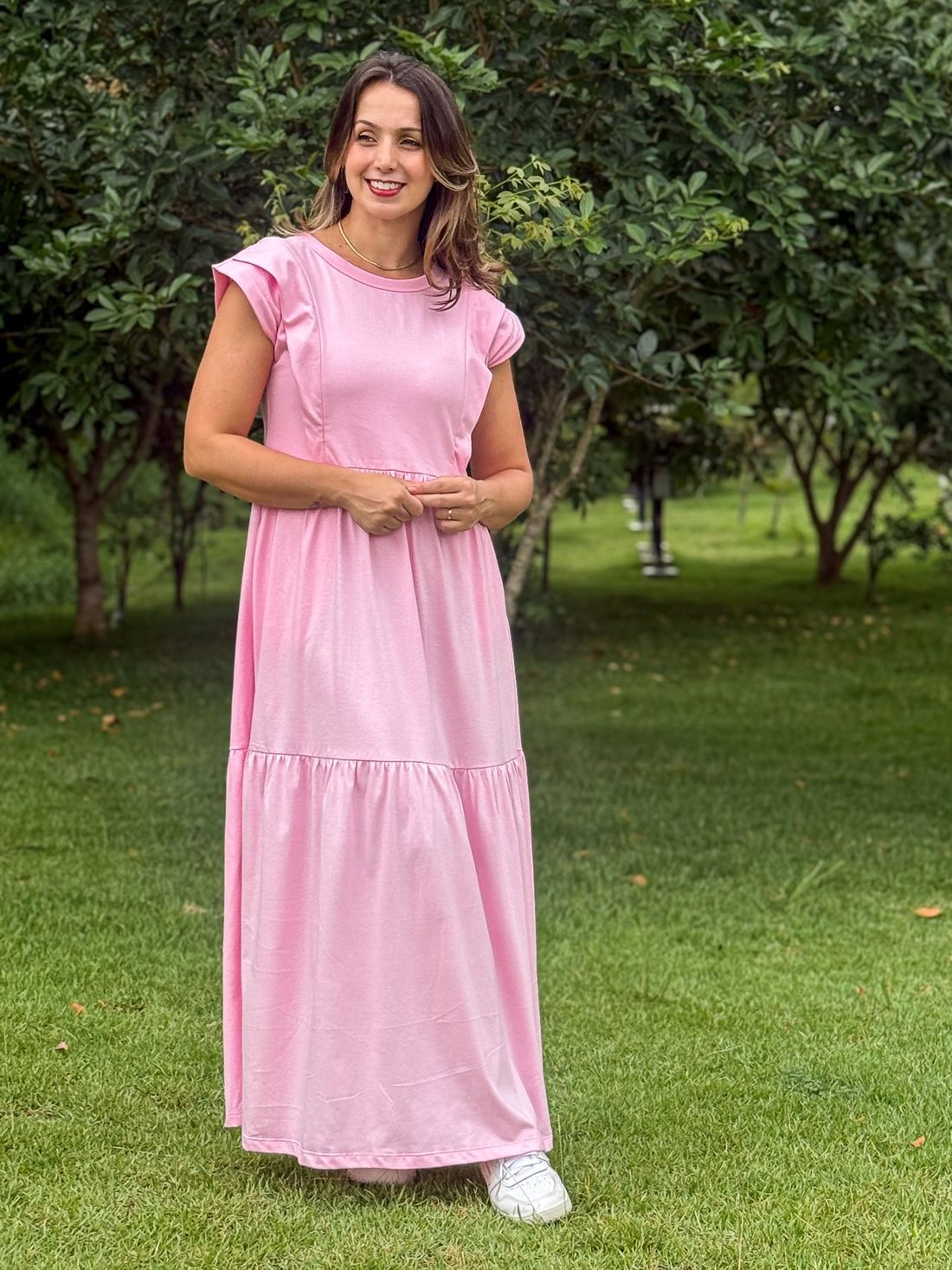 Vestido de amamentação Muscle tee - Rosa bebê Vestido de amamentação Muscle tee - Rosa bebê