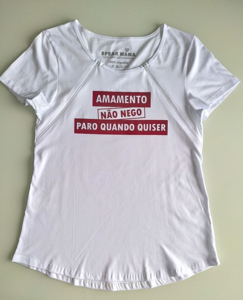 Camiseta De Amamentação - Amamento Não Nego Paro Quando Quiser Camiseta De Amamentação - Amamento Não Nego Paro Quando Quiser