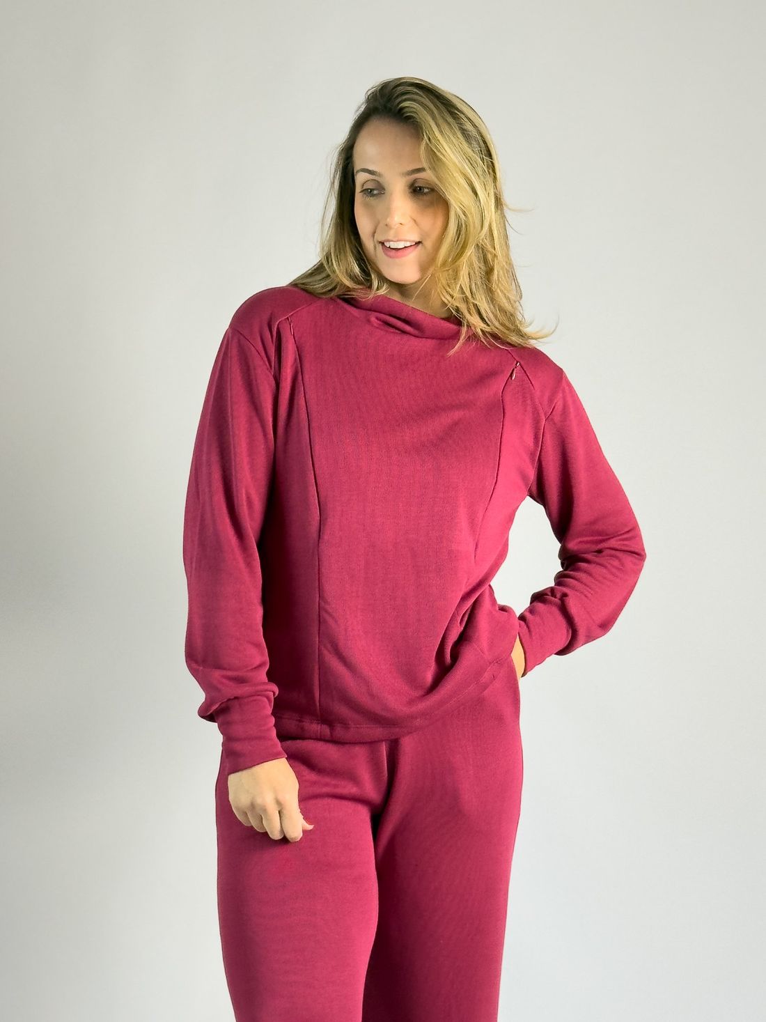 Conjunto amamentação Isadora - Bordô Conjunto amamentação Isadora - Bordô