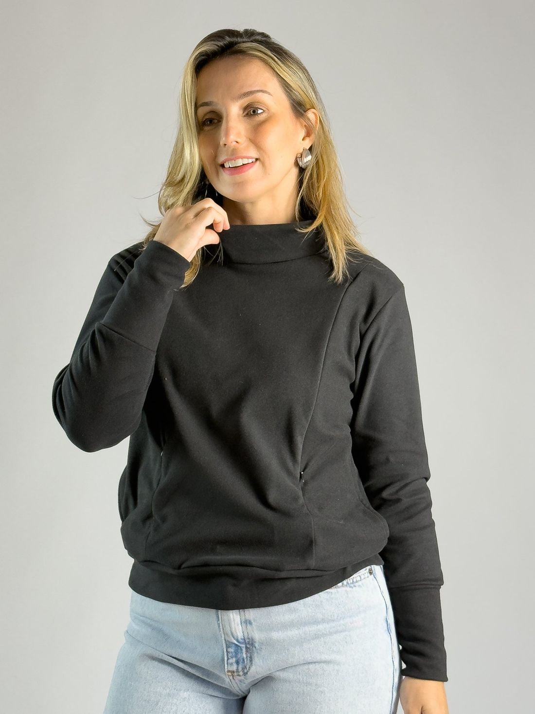 Blusa de amamentação Alice - Preta Blusa de amamentação Alice - Preta