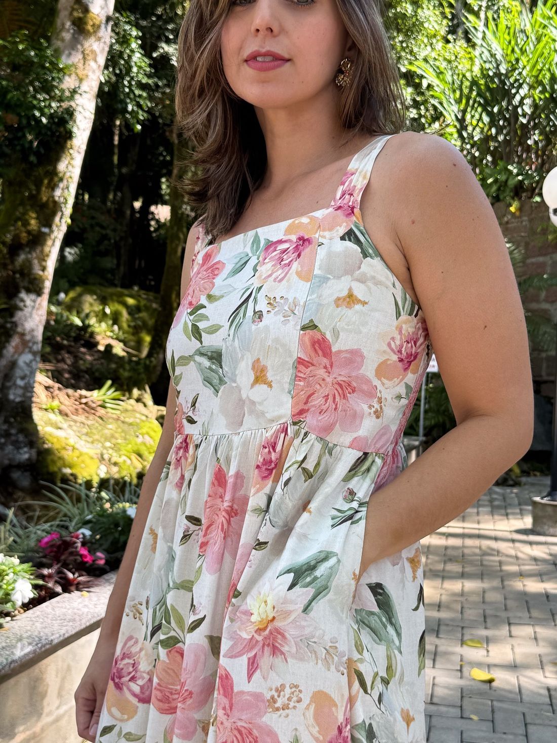 Vestido de amamentação - Jardim Vestido de amamentação - Jardim