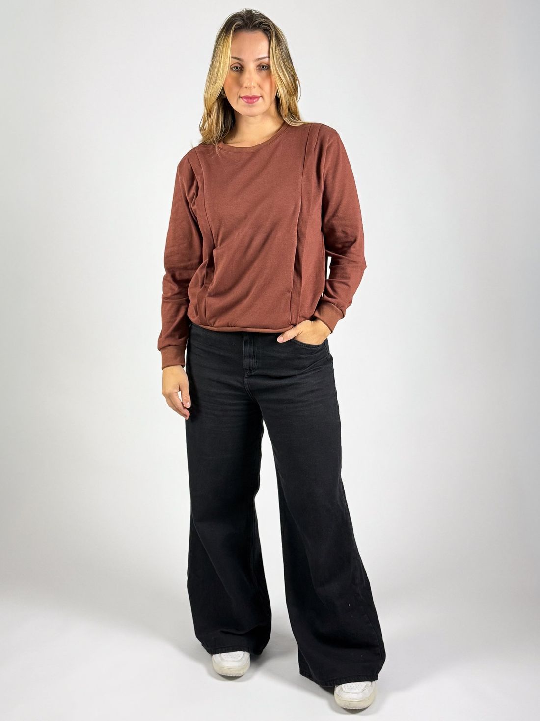 Blusa de amamentação Olívia - Marrom Blusa de amamentação Olívia - Marrom
