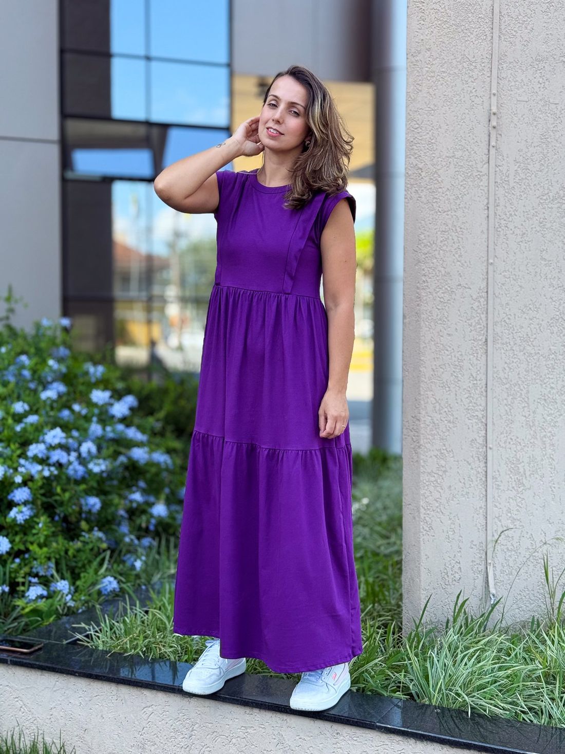 Vestido de amamentação Muscle tee - Roxo Vestido de amamentação Muscle tee - Roxo