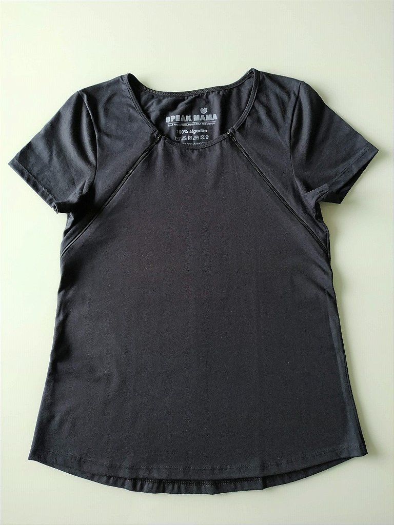 Camiseta De Amamentação Lisa - Preta Camiseta De Amamentação Lisa - Preta