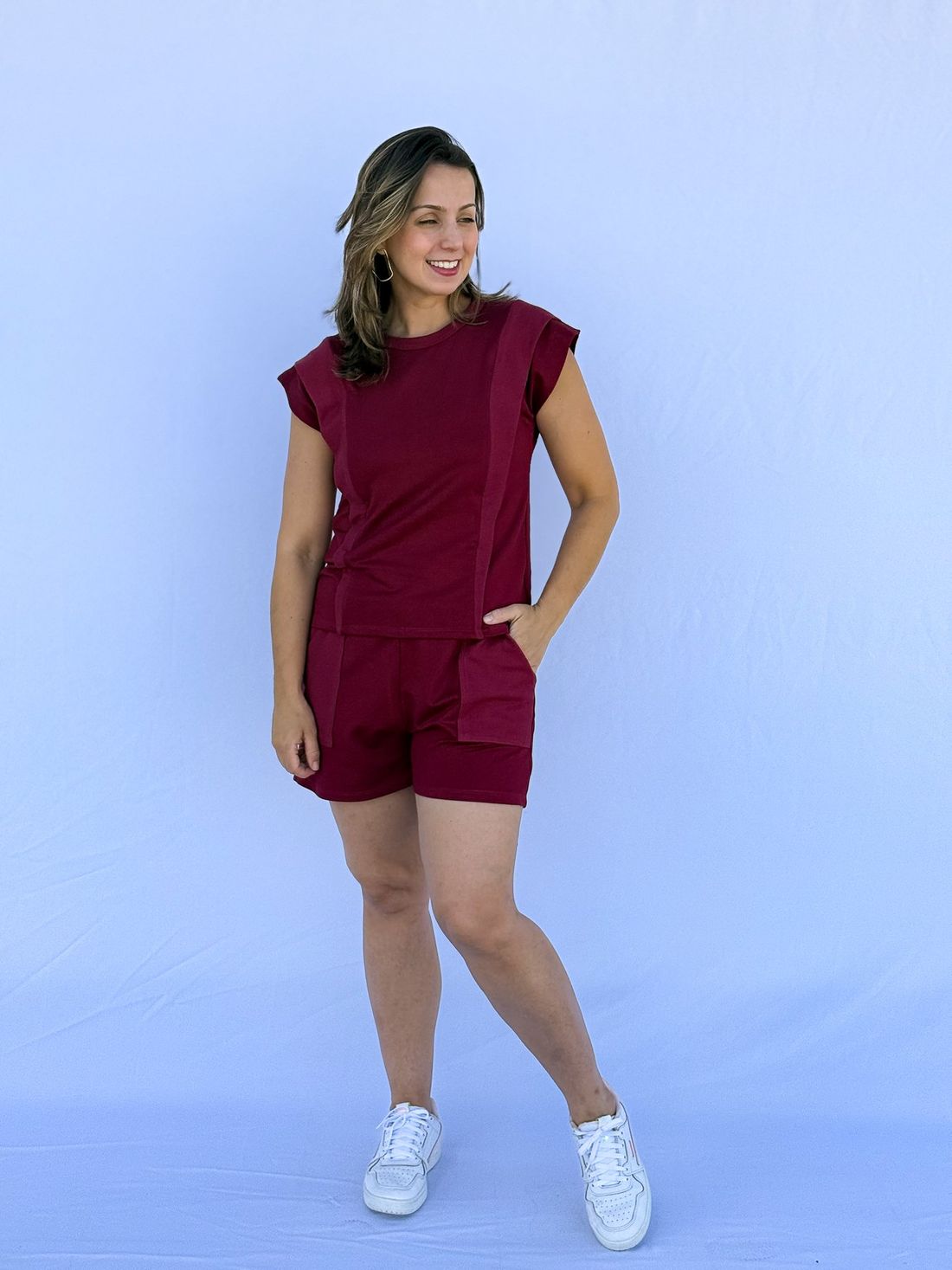 Conjunto amamentação muscle tee - Bordô Conjunto amamentação muscle tee - Bordô