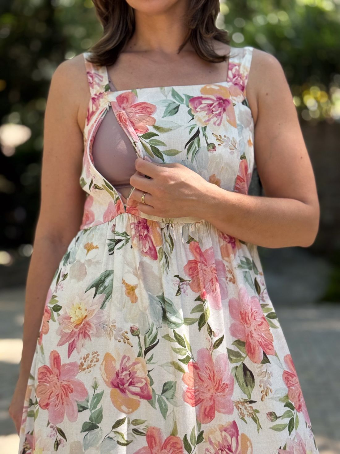 Vestido de amamentação - Jardim Vestido de amamentação - Jardim